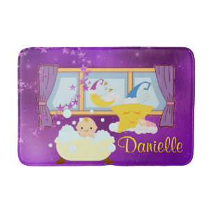 Baby Bubble Bath Purple Moon & Stars Bath Mat