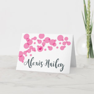 Baby Bubbles Thank You Pink Note Card