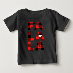 Baby Buffalo Plaid Shirt Fa La La Christmas Tee