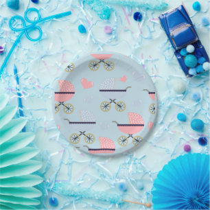 Baby Buggies Paper Party Plate Boy