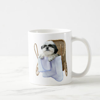 Baby buggy boy dogs coffee mug
