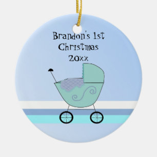 Baby Buggy First Christmas Ceramic Tree Decoration