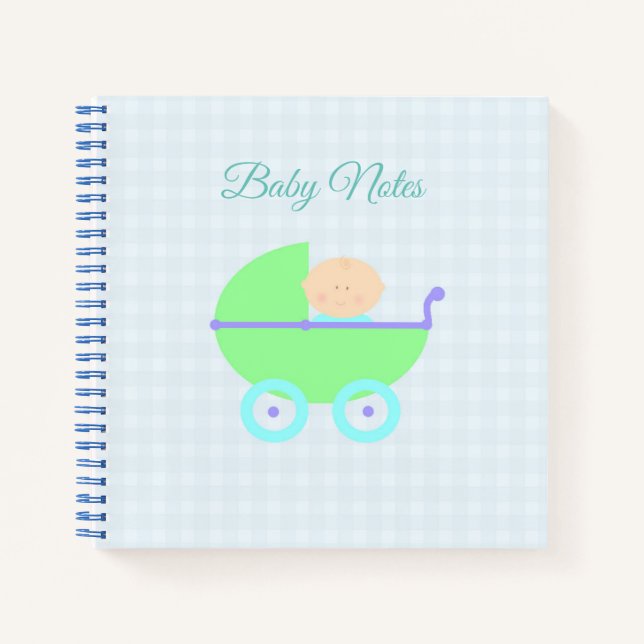 Baby Buggy on Gingham Notebook (Front)