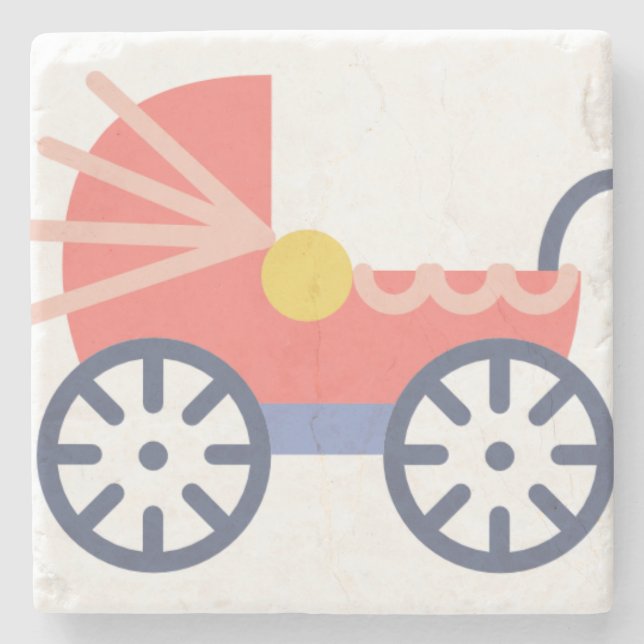 baby buggy stone coaster (Front)