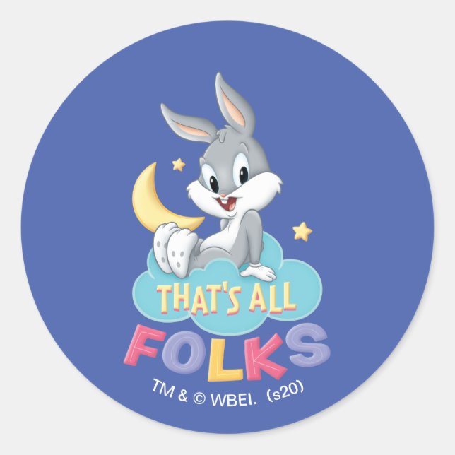 Baby BUGS BUNNY™ | That's All Folks Classic Round Sticker (Front)