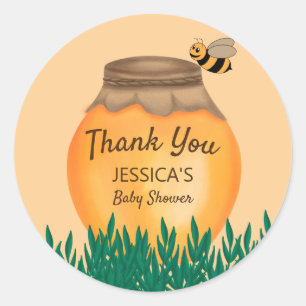 Baby Bumblebee Yellow Baby Shower Thank You Classic Round Sticker