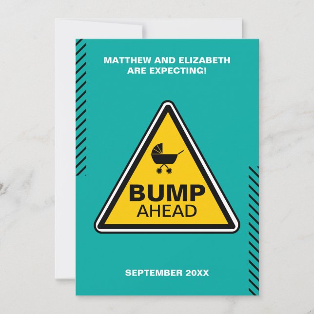 Baby Bump Caution Sign Pregnancy Announcement (Front)