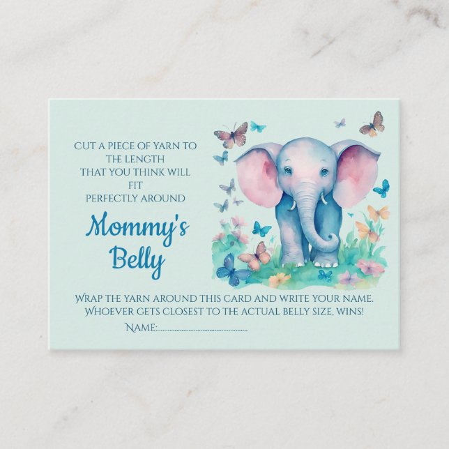 Baby Bump Game Baby Shower Guess Mum's Belly Size Enclosure Card (Front)