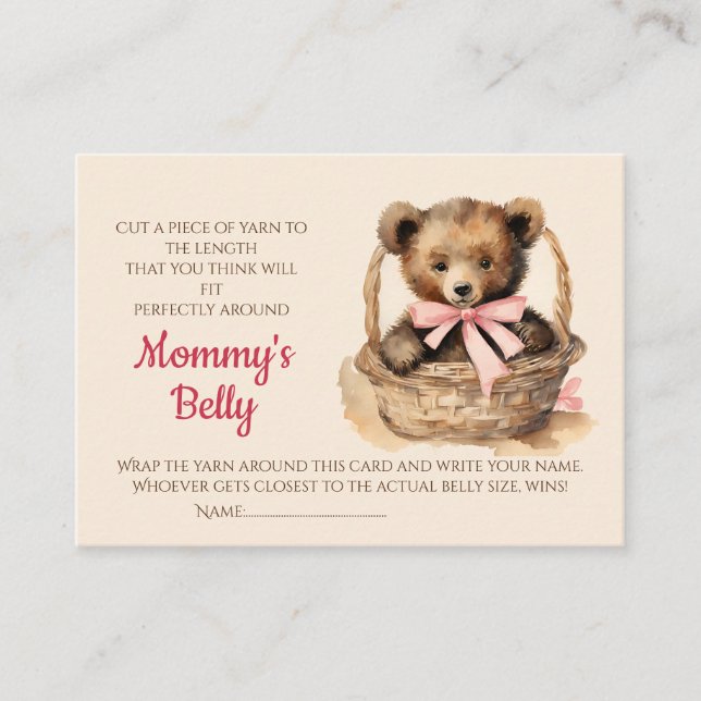 Baby Bump Game Guess Mum's Belly Size Enclosure Card (Front)