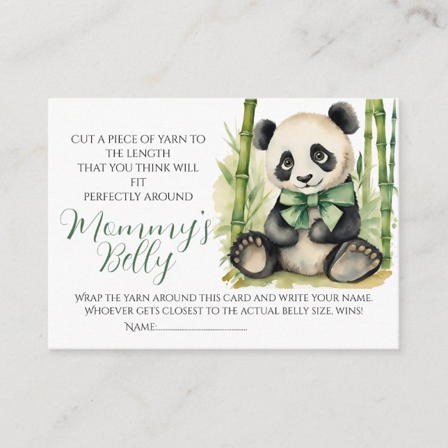 Baby Bump Game Guess Mum's Belly Size Panda Enclosure Card (Front)