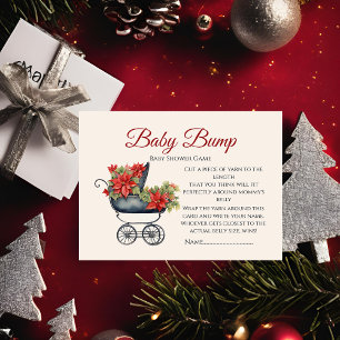 Baby Bump Game XMas Carriage Guess Moms Belly Size Enclosure Card