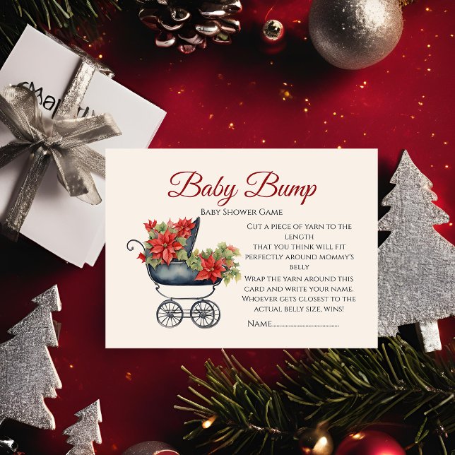 Baby Bump Game XMas Carriage Guess Moms Belly Size Enclosure Card (Creator Uploaded)