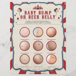 Baby Bump Or Beer Belly [Circus Theme] Custom Letterhead