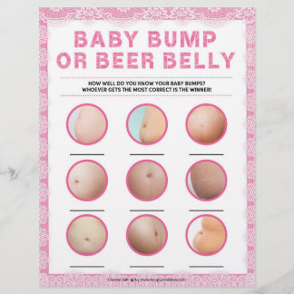 Baby Bump Or Beer Belly [Luxury Lace [Pink]] Custom Letterhead