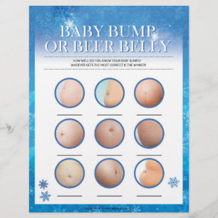 Baby Bump Or Beer Belly [Snowy Blue] Custom Letterhead