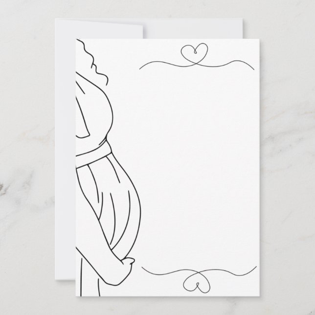Baby Bump Pregnancy Note Card (Front)