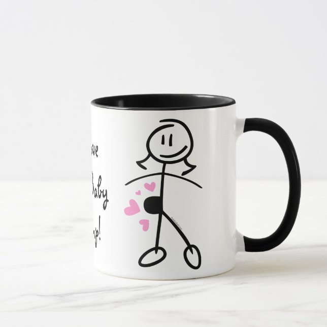 Baby Bump Stick Mum Personalised Mug (Right)