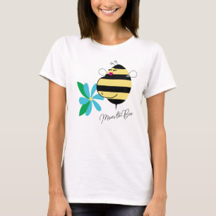 Baby Bump Teal Blue Floral Mum to Bee T-Shirt