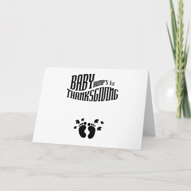 Baby Bump's 1st Thanksgiving pregnant thanksgiving Holiday Card (Front)