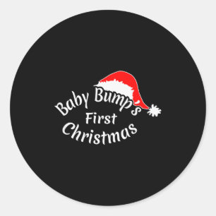 Baby Bump's First Christmas, Pregnancy T Shirt Classic Round Sticker
