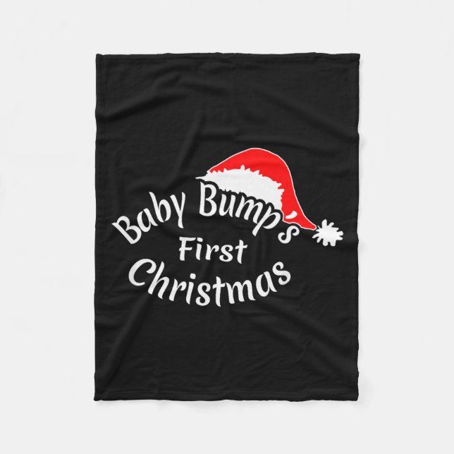 Baby Bump's First Christmas, Pregnancy T Shirt  Fleece Blanket (Front)