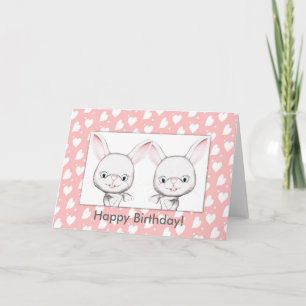 Baby Bunnies Happy Birthday Card