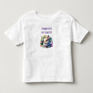 Baby Bunny among Colourful Spring Flowers Easter Toddler T-Shirt