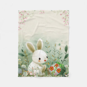 BABY BUNNY AND EASTER EGG FLEECE BLANKET