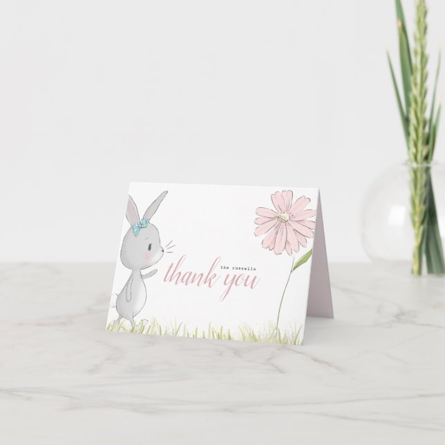 baby bunny baby shower thank you card (Front)