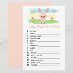 Baby bunny Baby word scramble game