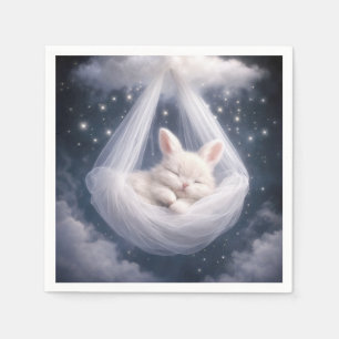 Baby Bunny Hanging from a Tulle Hammock Napkin