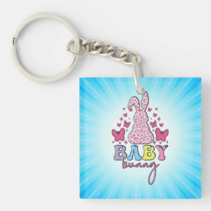 Baby Bunny Happy Easter Day Design-60673 Key Ring