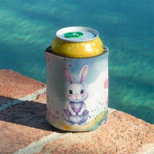 Baby Bunny in Spring Can Cooler