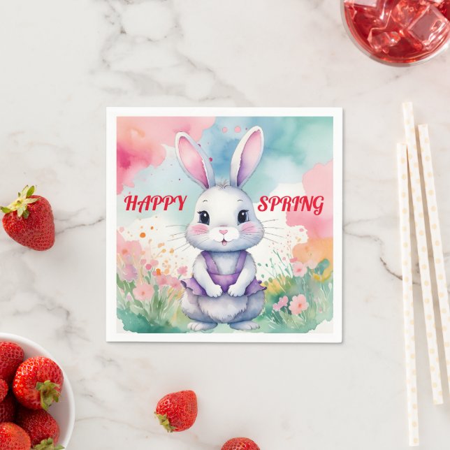 Baby Bunny in Spring  Napkin (Insitu)