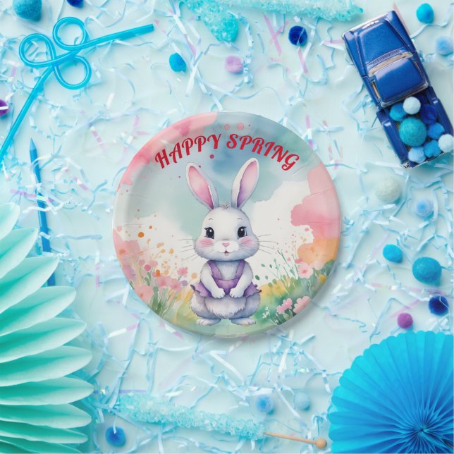 Baby Bunny in Spring  Paper Plate (Party)