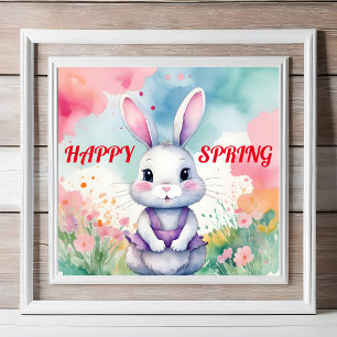 Baby Bunny in Spring Poster