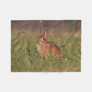 Baby bunny in the grass fleece blanket