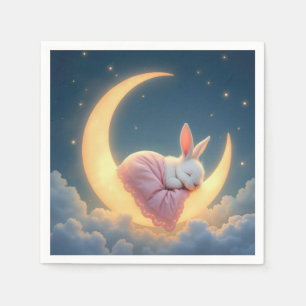Baby Bunny On a Crescent Moon Napkin