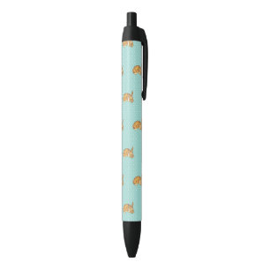 baby bunny on teal polka dot background black ink pen