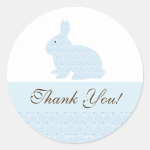 Baby Bunny Rabbit Baby Shower Sticker Thank You