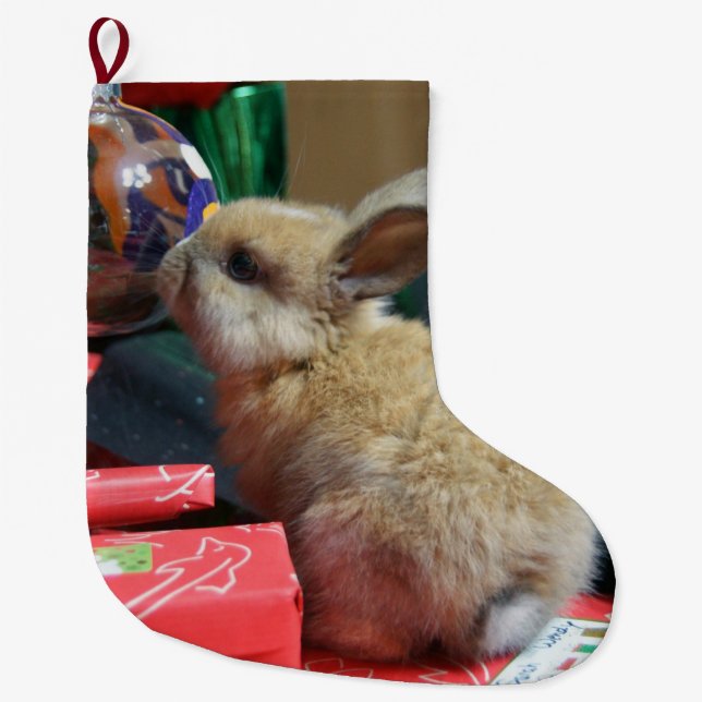 baby bunny rabbit Christmas stocking (Front)