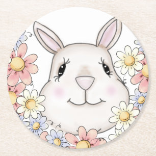 Baby Bunny Rabbit Paper Coaster