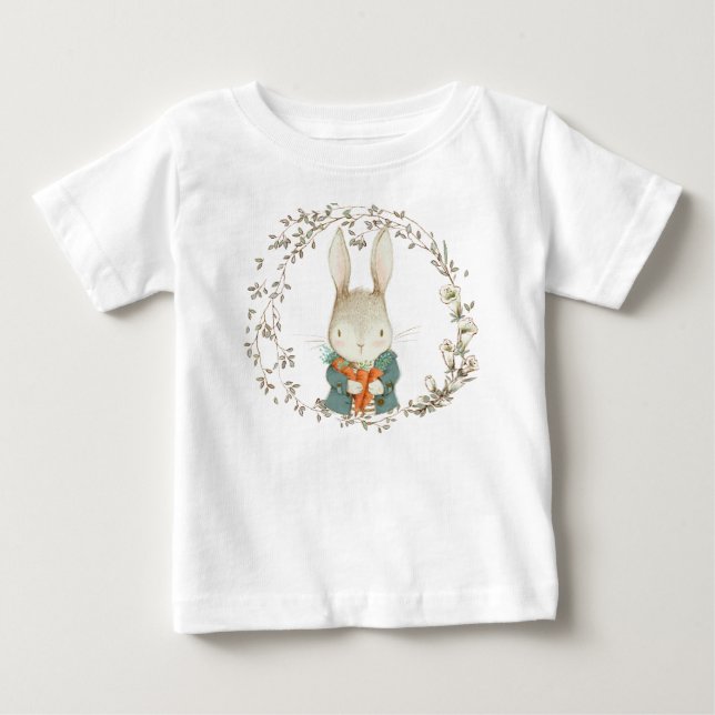 Baby Bunny Rabbit With Carrots T-Shirt (Front)
