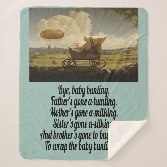 Baby Bunting - Nursery Rhyme Sherpa Blanket (Front)