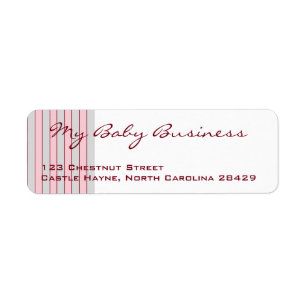 Baby Business Grey & Pink Return Address Labels