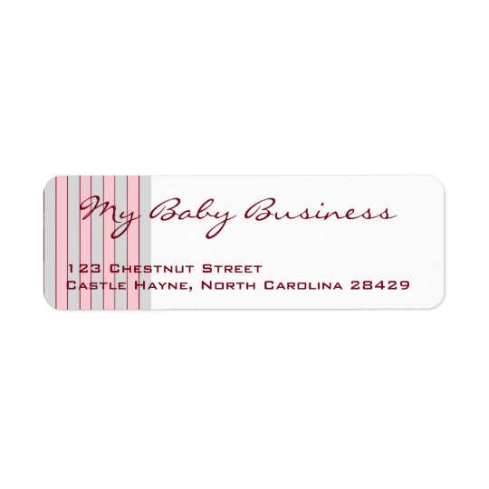 Baby Business Grey & Pink Return Address Labels