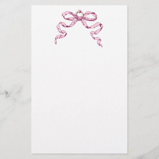 Baby Business Pink Bow Stationery (Front)