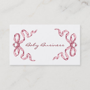 Baby Business Pink Bows Business Cards