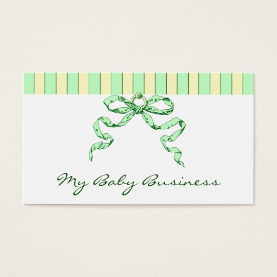 Baby Business Stripes and Bow Business Cards