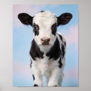 Baby Calf Portrait – Farmhouse Nursery Art Poster